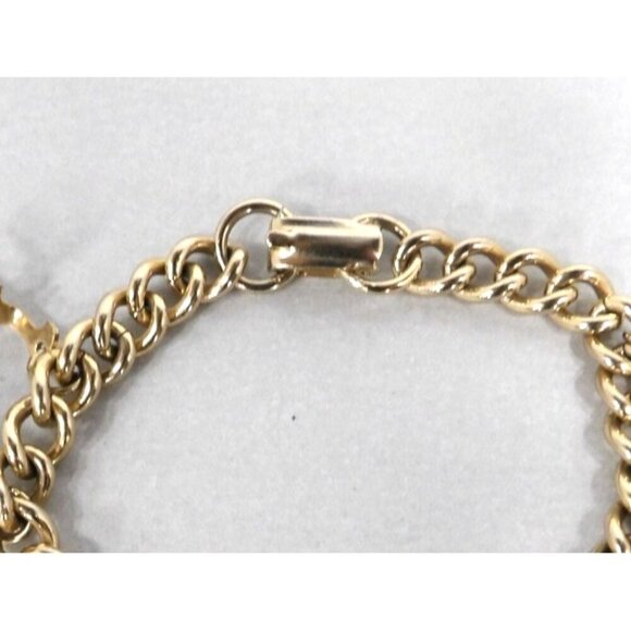 Vintage gold tone charm bracelet from the 1950's fits a 6" wrist - Picture 2 of 2